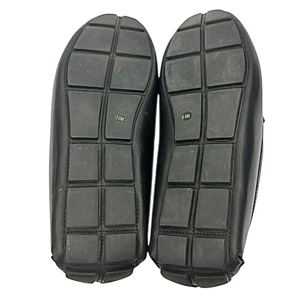 Vince Camuto Black Leather Men’s Driving Moc Pre-Owned EUC Size 14 Medium